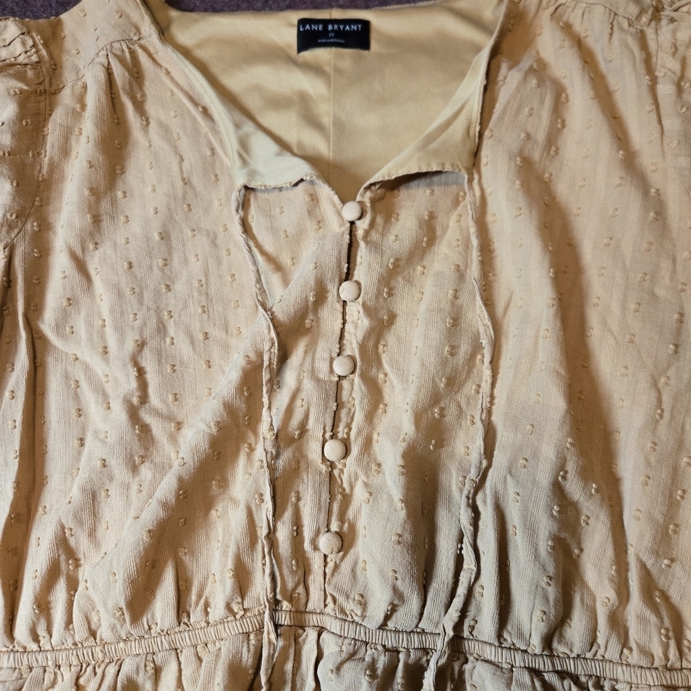 Lane Bryant Short-sleeve Peplum Blouse In Golden Orange Size 18 - Picture 2 of 11